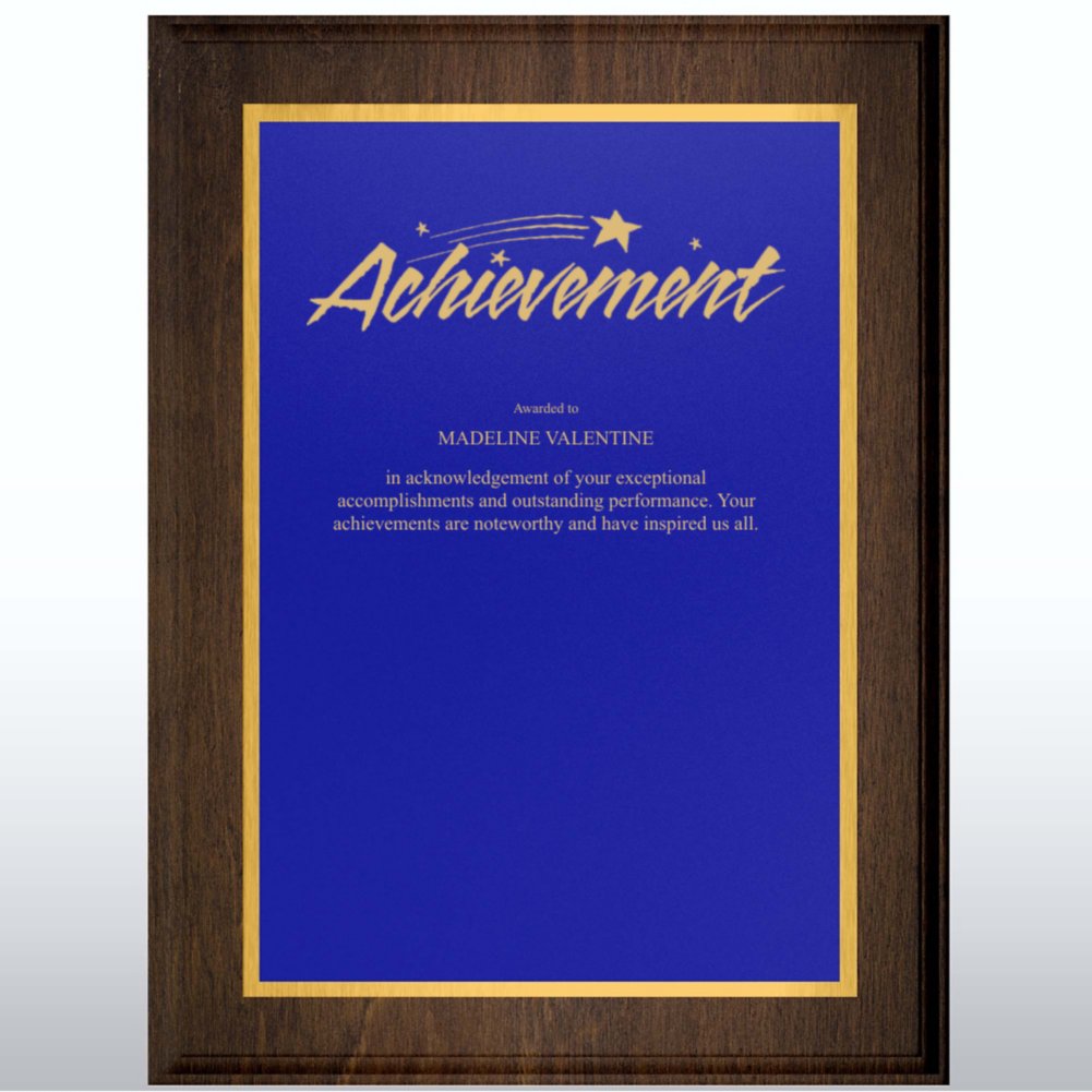 View larger image of Prestigious Award Plaque - Full-Size - Blue w/ Gold